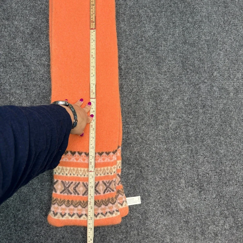Target Angora Scarf Womens OS Orange Excellent Fair Isle Knit A81799